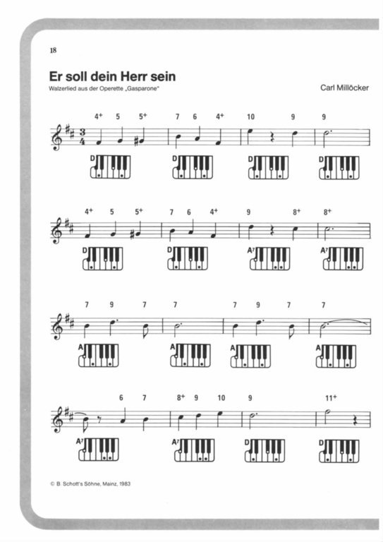 Einfaches Orgelspielen nach Zahlen - Operetten-Melodien