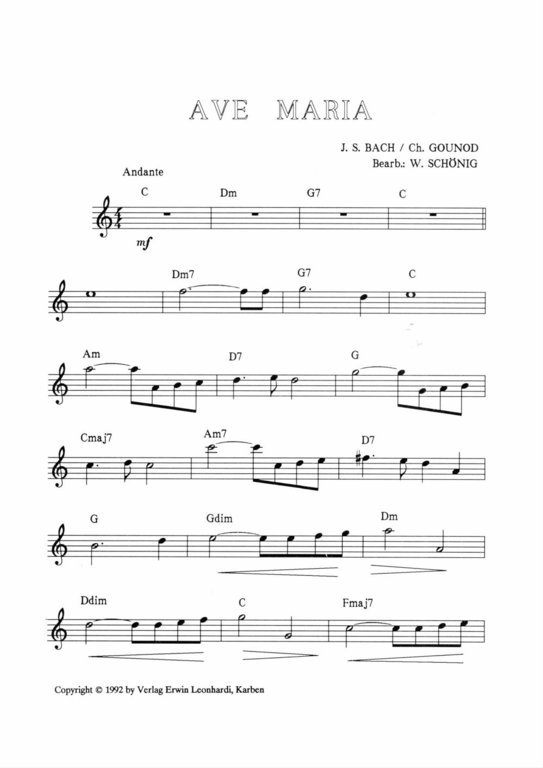 "Ave Maria über Präludium Nr. 1 in C-Dur" von Gounod