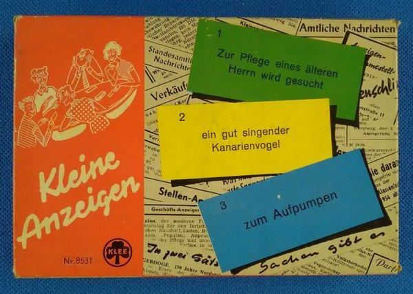 Kleine Anzeigen - Vintage Spiel der 1950er Jahre Originalausgabe
